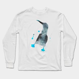 Blue Footed Booby Watercolor Painting Long Sleeve T-Shirt